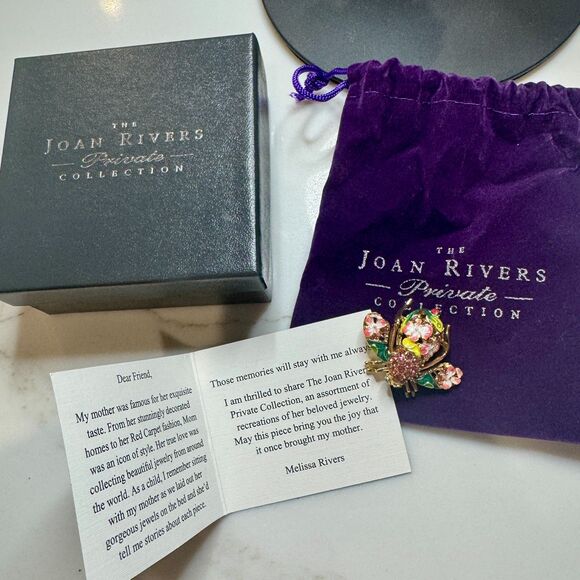 *New* Joan Rivers Classics Collection Pink Orchid Bee Brooch w/ Lady Bug - Picture 5 of 10